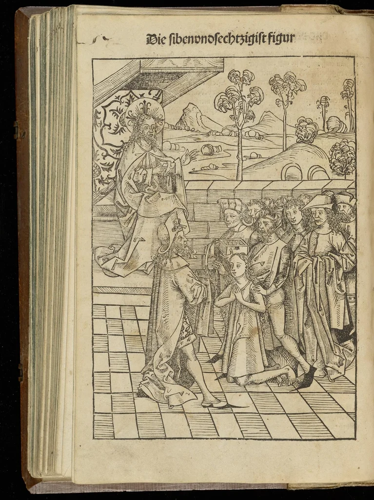 An illustration from Schatzbehalter, oder, Schrein der wahren Reichtümer des Heils unnd ewyger Seligkeit genant ..., leaf 257