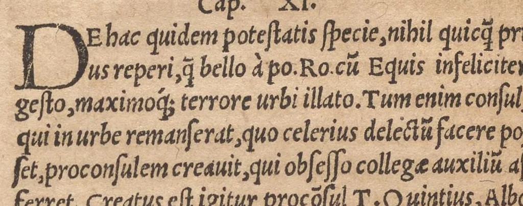 An illustration from L. Fenestellae De magistratibus sacerdotijsq[ue] Romanoru[m] libellus, iamprimum nitori restitutus. : Pomponij Laeti itidem de magistratibus & sacerdotijs, et praeterea de diuersis legibus Ro[manorum]. Item Valerij Probi gram[matici] de literis antiq[uis] opusculum, 1523, leaf 51