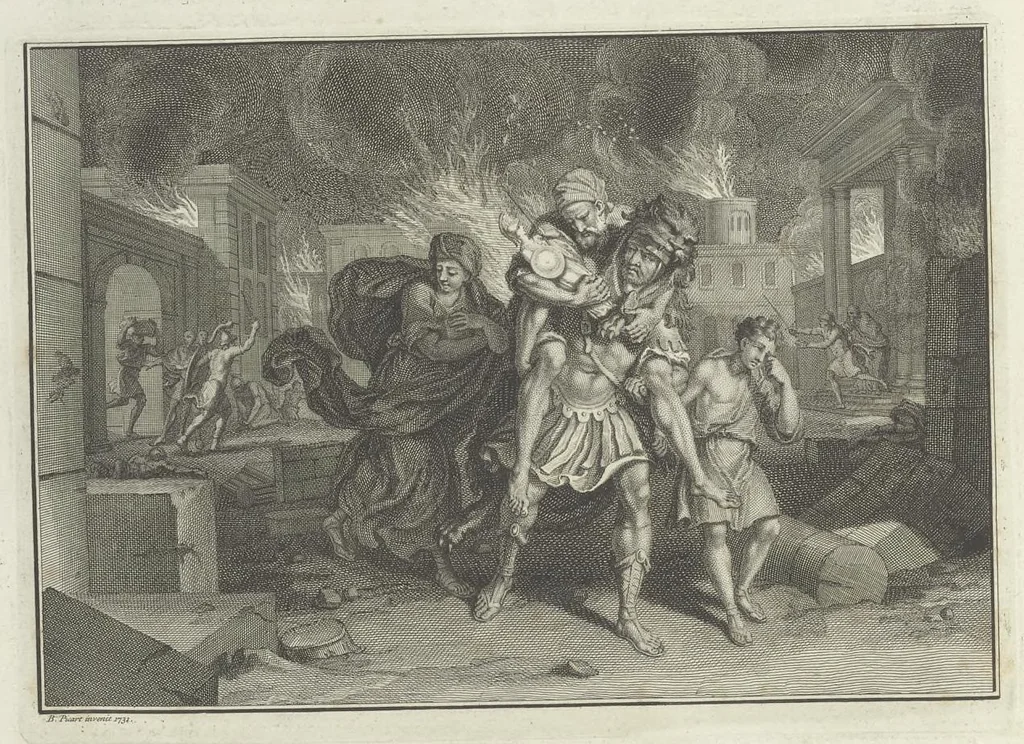 An illustration from Les Métamorphoses d'Ovide : en latin, traduites en françois, avec des remarques, et des explications historiques, 1732, leaf 193