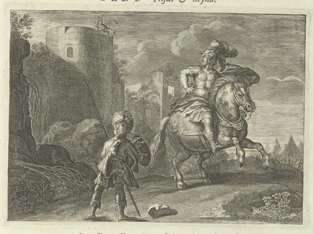 An illustration from Les Métamorphoses d'Ovide : en latin, traduites en françois, avec des remarques, et des explications historiques, 1732, leaf 6
