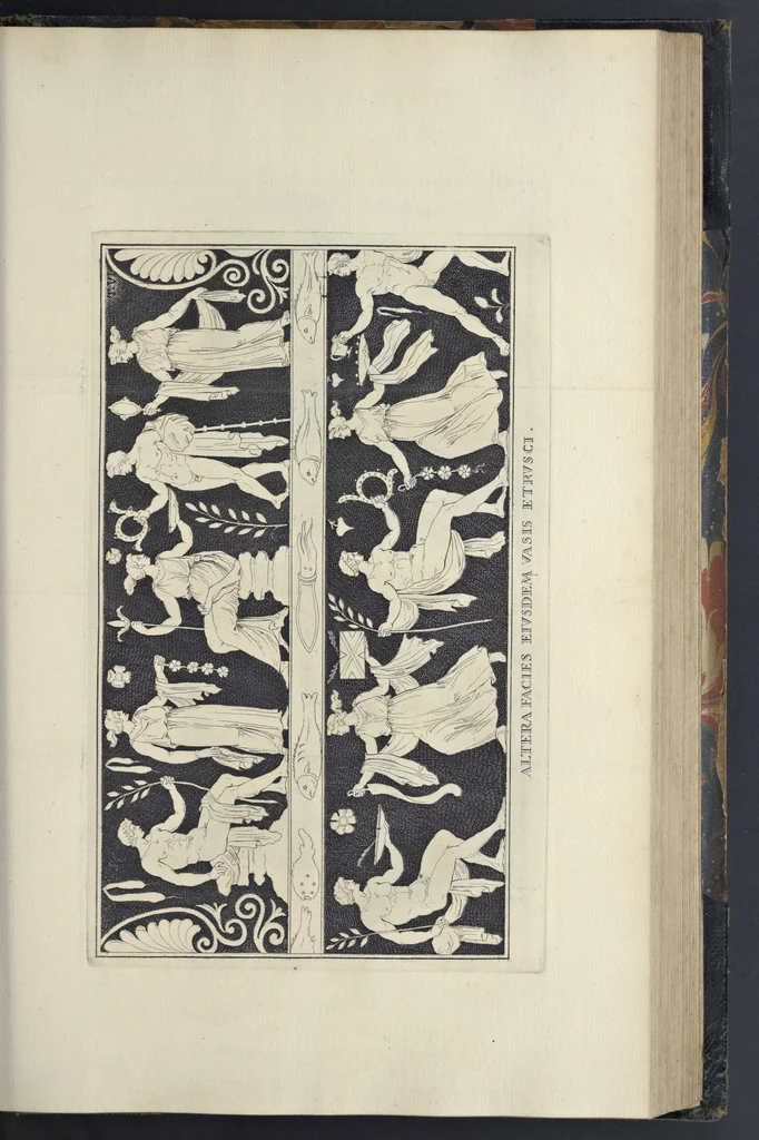 An illustration from Picturae Etruscorum in vasculis nunc primum in unum collectae explicationibus, et dissertationibus inlustratae, 1767, leaf 206