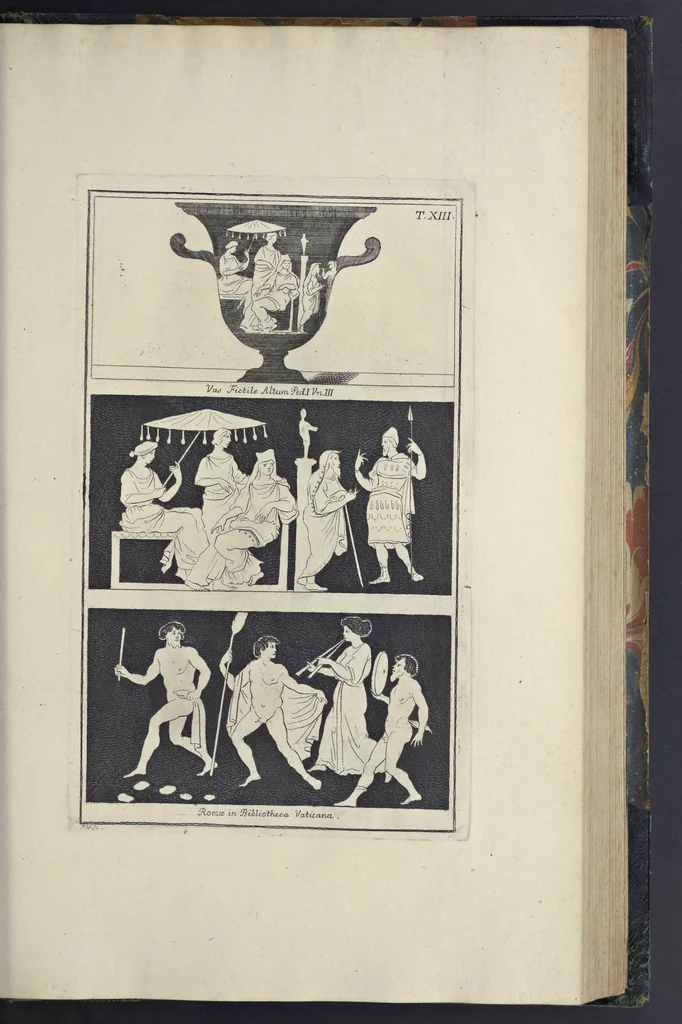 An illustration from Picturae Etruscorum in vasculis nunc primum in unum collectae explicationibus, et dissertationibus inlustratae, 1767, leaf 220