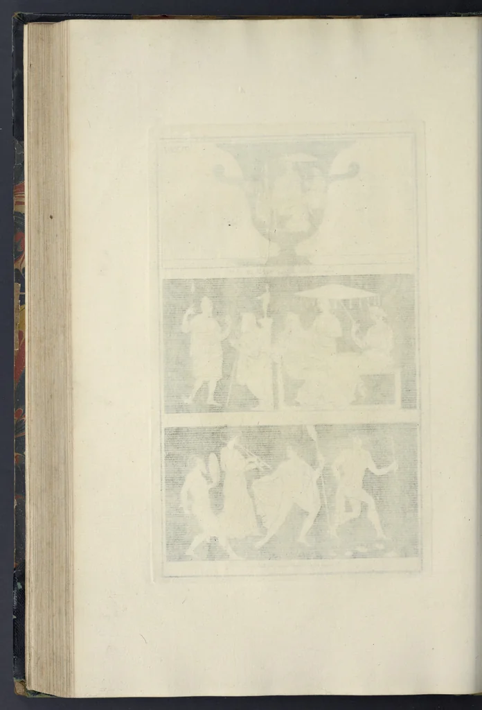 An illustration from Picturae Etruscorum in vasculis nunc primum in unum collectae explicationibus, et dissertationibus inlustratae, 1767, leaf 221