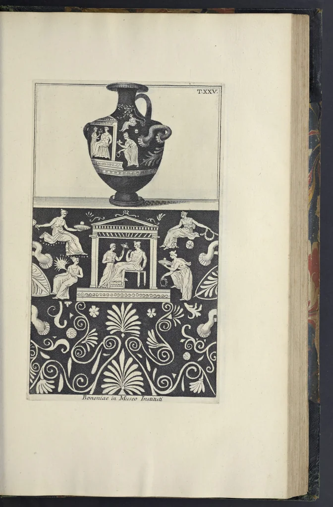 An illustration from Picturae Etruscorum in vasculis nunc primum in unum collectae explicationibus, et dissertationibus inlustratae, 1767, leaf 244