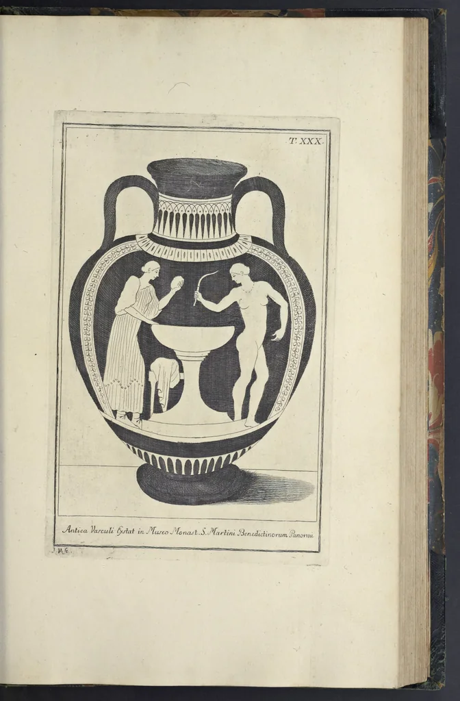 An illustration from Picturae Etruscorum in vasculis nunc primum in unum collectae explicationibus, et dissertationibus inlustratae, 1767, leaf 254