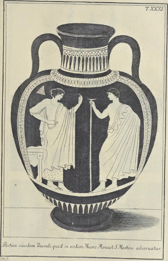 An illustration from Picturae Etruscorum in vasculis nunc primum in unum collectae explicationibus, et dissertationibus inlustratae, 1767, leaf 256