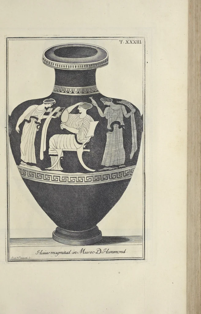 An illustration from Picturae Etruscorum in vasculis nunc primum in unum collectae explicationibus, et dissertationibus inlustratae, 1767, leaf 260