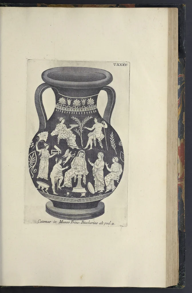 An illustration from Picturae Etruscorum in vasculis nunc primum in unum collectae explicationibus, et dissertationibus inlustratae, 1767, leaf 264
