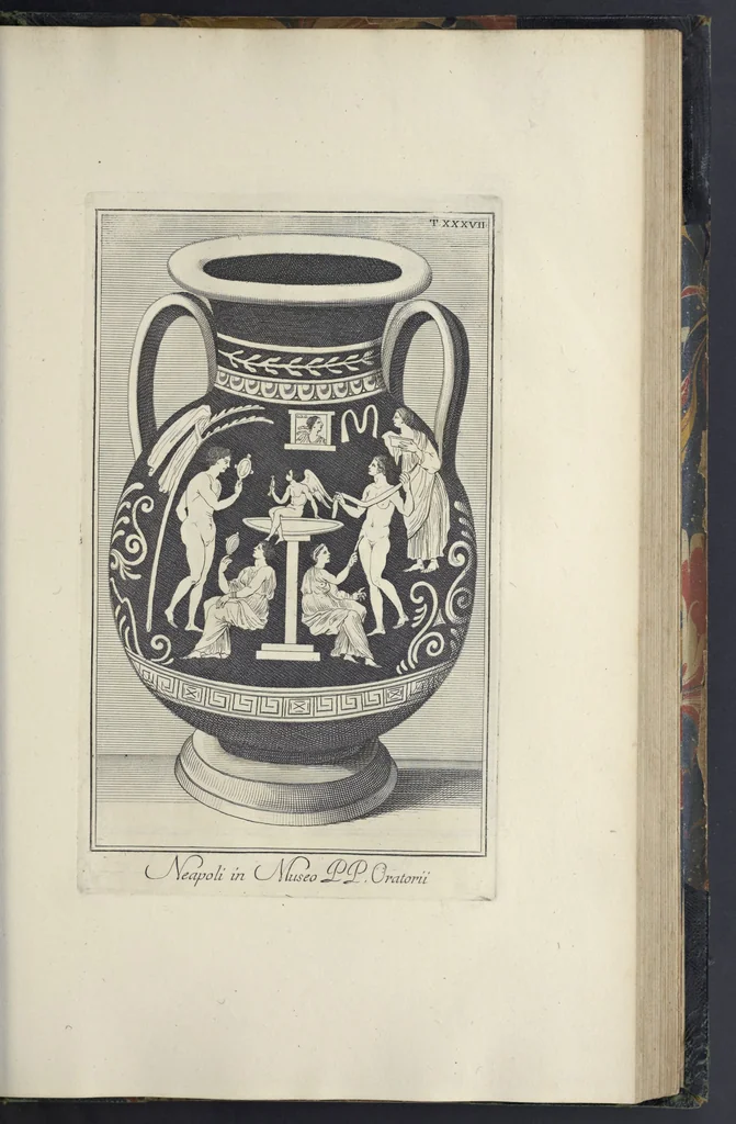 An illustration from Picturae Etruscorum in vasculis nunc primum in unum collectae explicationibus, et dissertationibus inlustratae, 1767, leaf 268