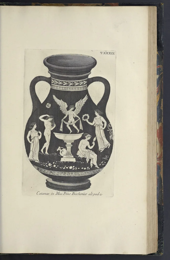 An illustration from Picturae Etruscorum in vasculis nunc primum in unum collectae explicationibus, et dissertationibus inlustratae, 1767, leaf 272