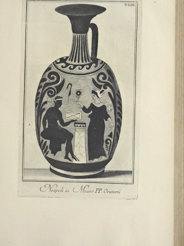 An illustration from Picturae Etruscorum in vasculis nunc primum in unum collectae explicationibus, et dissertationibus inlustratae, 1767, leaf 300