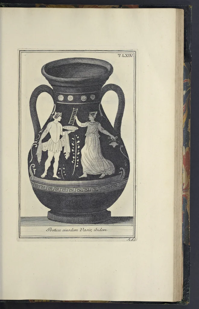 An illustration from Picturae Etruscorum in vasculis nunc primum in unum collectae explicationibus, et dissertationibus inlustratae, 1767, leaf 322