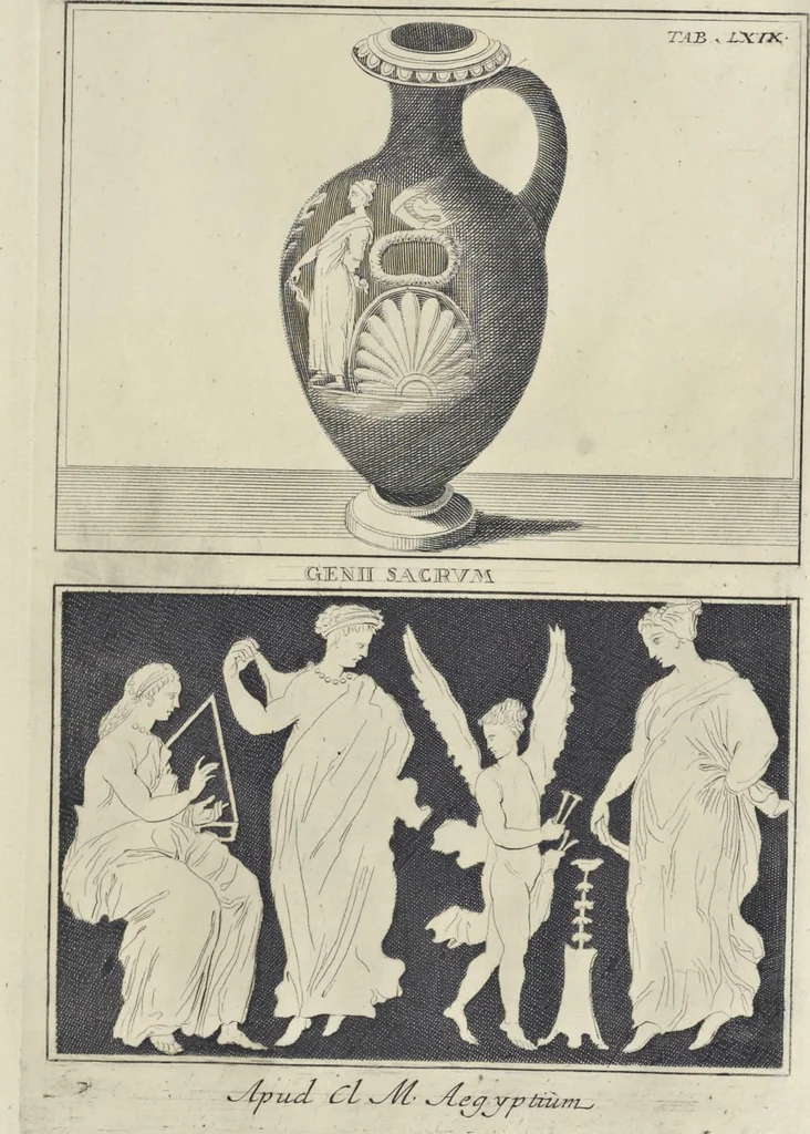 An illustration from Picturae Etruscorum in vasculis nunc primum in unum collectae explicationibus, et dissertationibus inlustratae, 1767, leaf 332
