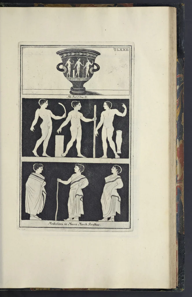 An illustration from Picturae Etruscorum in vasculis nunc primum in unum collectae explicationibus, et dissertationibus inlustratae, 1767, leaf 338