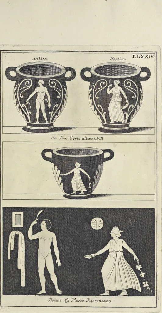 An illustration from Picturae Etruscorum in vasculis nunc primum in unum collectae explicationibus, et dissertationibus inlustratae, 1767, leaf 342
