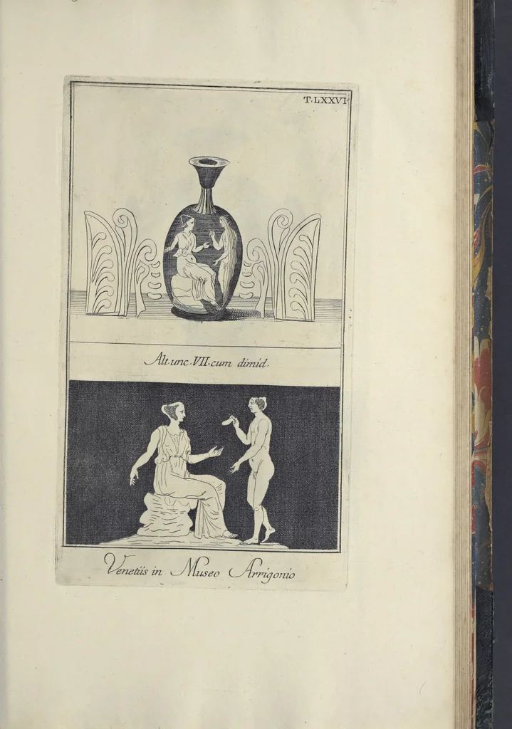 An illustration from Picturae Etruscorum in vasculis nunc primum in unum collectae explicationibus, et dissertationibus inlustratae, 1767, leaf 346