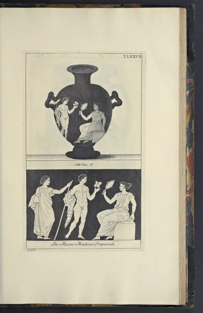 An illustration from Picturae Etruscorum in vasculis nunc primum in unum collectae explicationibus, et dissertationibus inlustratae, 1767, leaf 348