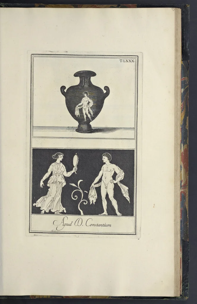 An illustration from Picturae Etruscorum in vasculis nunc primum in unum collectae explicationibus, et dissertationibus inlustratae, 1767, leaf 354