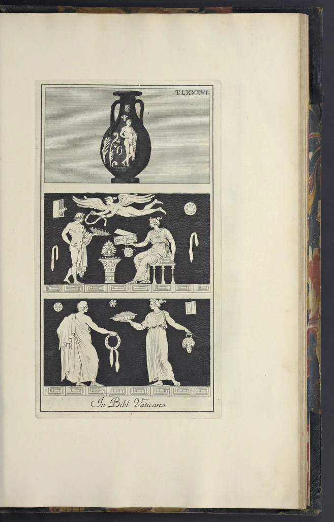 An illustration from Picturae Etruscorum in vasculis nunc primum in unum collectae explicationibus, et dissertationibus inlustratae, 1767, leaf 364