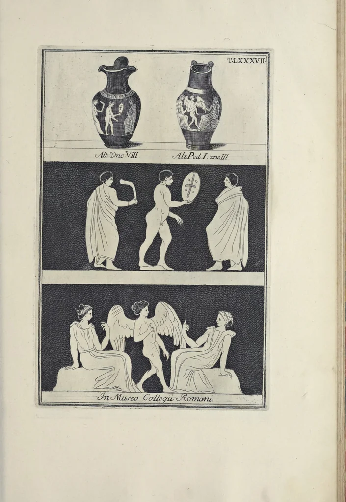 An illustration from Picturae Etruscorum in vasculis nunc primum in unum collectae explicationibus, et dissertationibus inlustratae, 1767, leaf 366