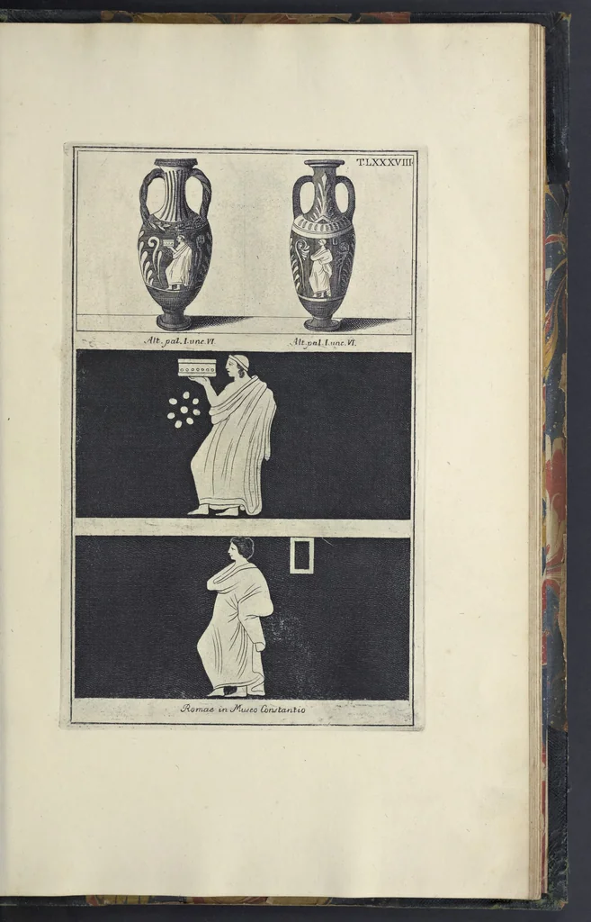 An illustration from Picturae Etruscorum in vasculis nunc primum in unum collectae explicationibus, et dissertationibus inlustratae, 1767, leaf 368