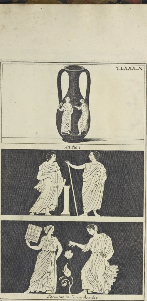 An illustration from Picturae Etruscorum in vasculis nunc primum in unum collectae explicationibus, et dissertationibus inlustratae, 1767, leaf 370