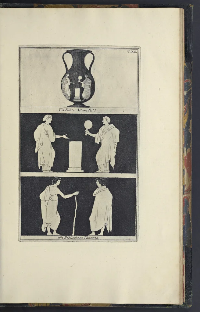 An illustration from Picturae Etruscorum in vasculis nunc primum in unum collectae explicationibus, et dissertationibus inlustratae, 1767, leaf 372