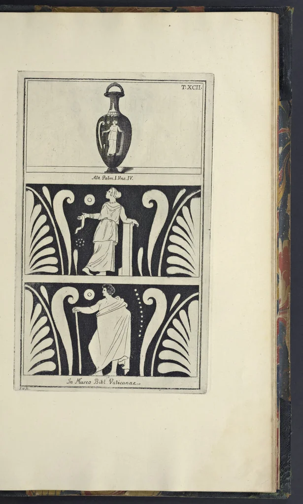 An illustration from Picturae Etruscorum in vasculis nunc primum in unum collectae explicationibus, et dissertationibus inlustratae, 1767, leaf 376