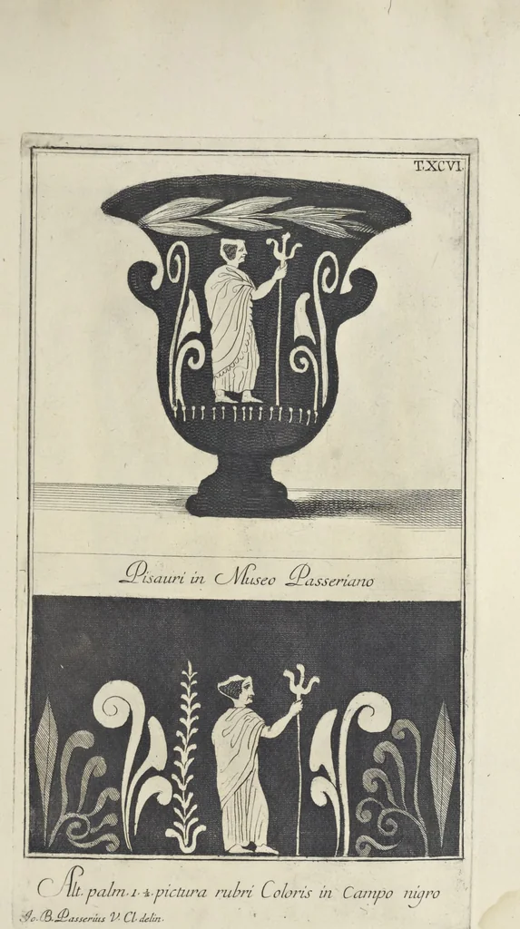 An illustration from Picturae Etruscorum in vasculis nunc primum in unum collectae explicationibus, et dissertationibus inlustratae, 1767, leaf 384