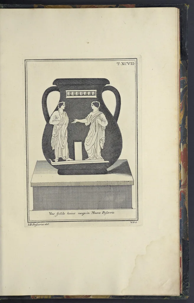 An illustration from Picturae Etruscorum in vasculis nunc primum in unum collectae explicationibus, et dissertationibus inlustratae, 1767, leaf 386