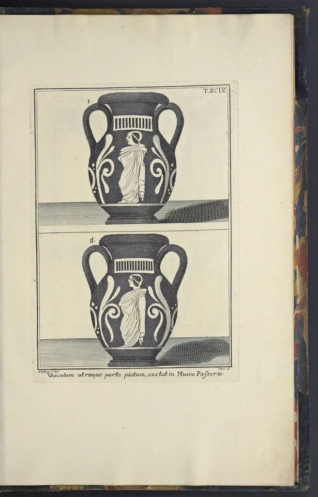 An illustration from Picturae Etruscorum in vasculis nunc primum in unum collectae explicationibus, et dissertationibus inlustratae, 1767, leaf 390