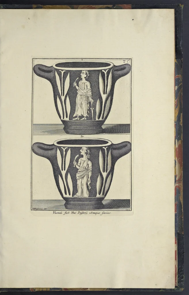 An illustration from Picturae Etruscorum in vasculis nunc primum in unum collectae explicationibus, et dissertationibus inlustratae, 1767, leaf 392