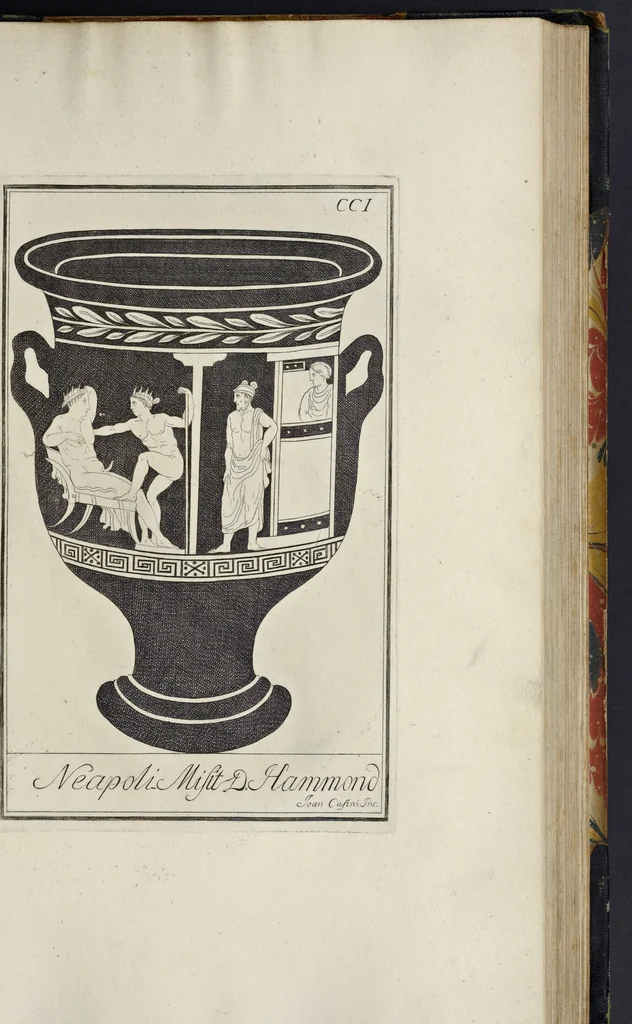 An illustration from Picturae Etruscorum in vasculis nunc primum in unum collectae explicationibus, et dissertationibus inlustratae, 1767, leaf 242