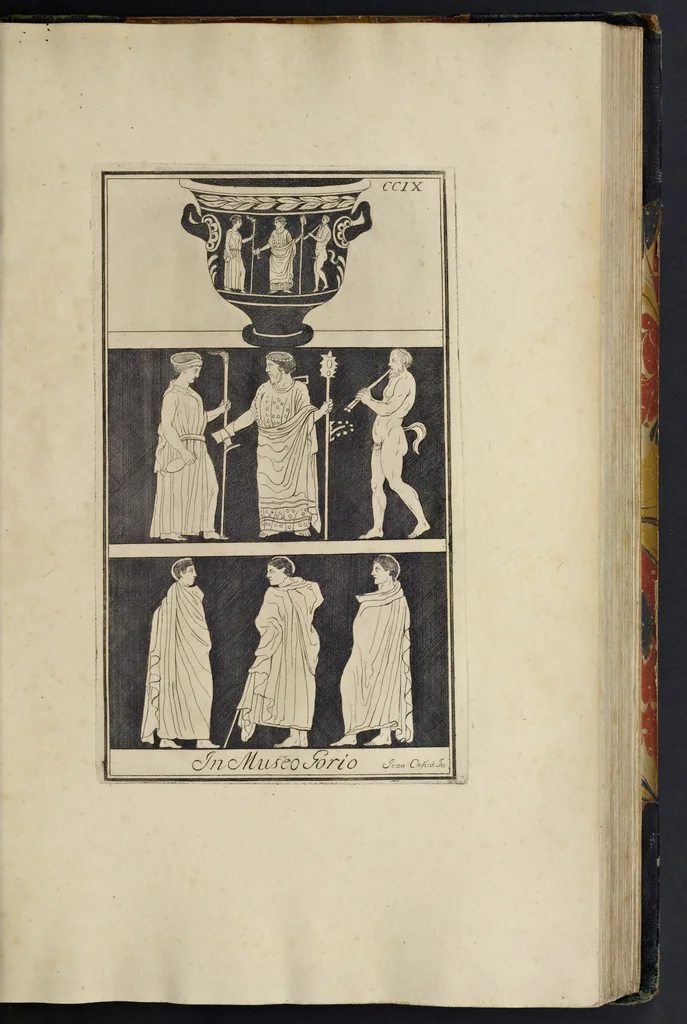 An illustration from Picturae Etruscorum in vasculis nunc primum in unum collectae explicationibus, et dissertationibus inlustratae, 1767, leaf 258