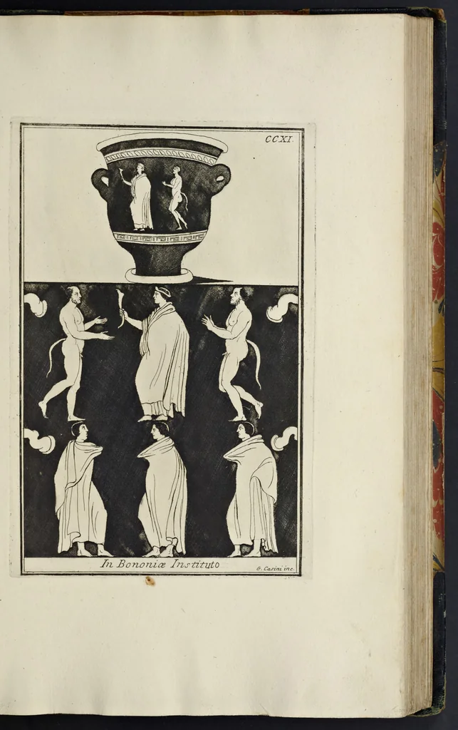 An illustration from Picturae Etruscorum in vasculis nunc primum in unum collectae explicationibus, et dissertationibus inlustratae, 1767, leaf 262
