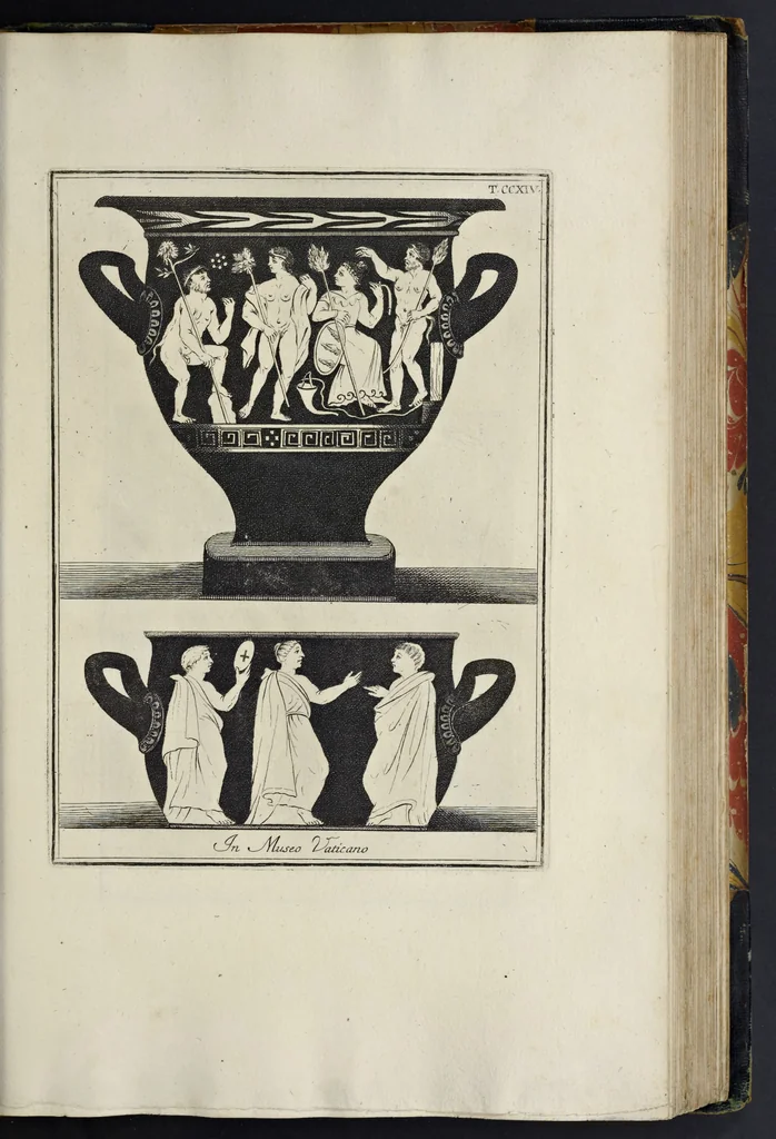 An illustration from Picturae Etruscorum in vasculis nunc primum in unum collectae explicationibus, et dissertationibus inlustratae, 1767, leaf 268