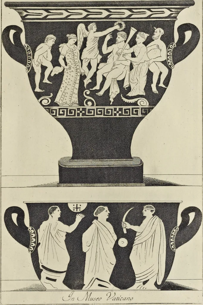 An illustration from Picturae Etruscorum in vasculis nunc primum in unum collectae explicationibus, et dissertationibus inlustratae, 1767, leaf 272