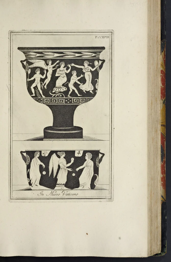 An illustration from Picturae Etruscorum in vasculis nunc primum in unum collectae explicationibus, et dissertationibus inlustratae, 1767, leaf 274