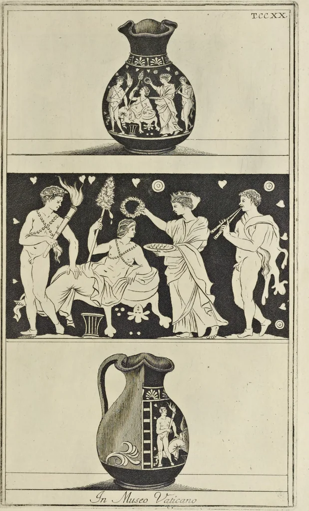 An illustration from Picturae Etruscorum in vasculis nunc primum in unum collectae explicationibus, et dissertationibus inlustratae, 1767, leaf 280