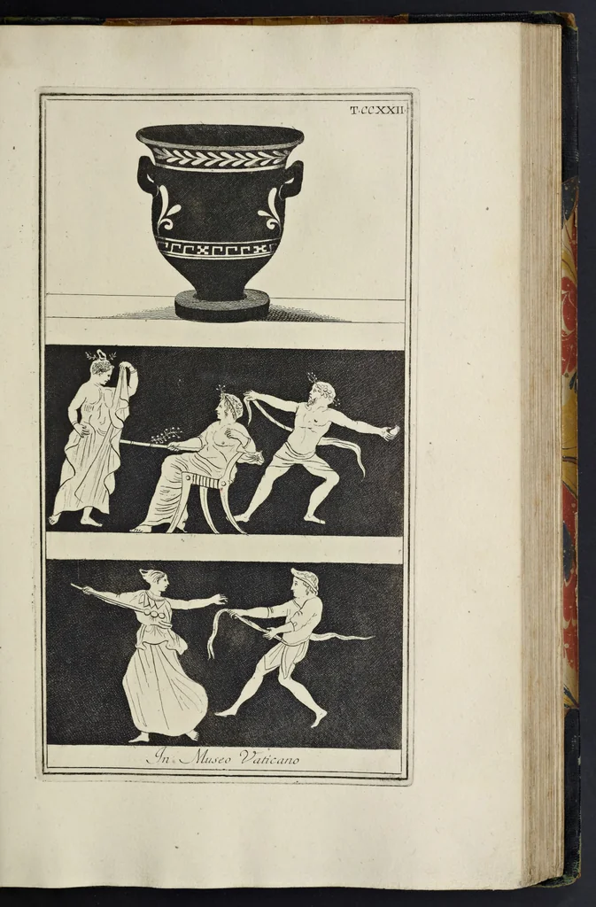 An illustration from Picturae Etruscorum in vasculis nunc primum in unum collectae explicationibus, et dissertationibus inlustratae, 1767, leaf 284