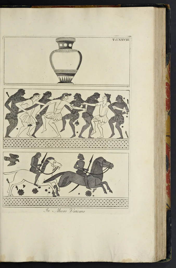 An illustration from Picturae Etruscorum in vasculis nunc primum in unum collectae explicationibus, et dissertationibus inlustratae, 1767, leaf 296