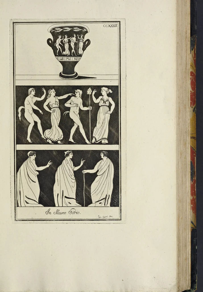 An illustration from Picturae Etruscorum in vasculis nunc primum in unum collectae explicationibus, et dissertationibus inlustratae, 1767, leaf 304