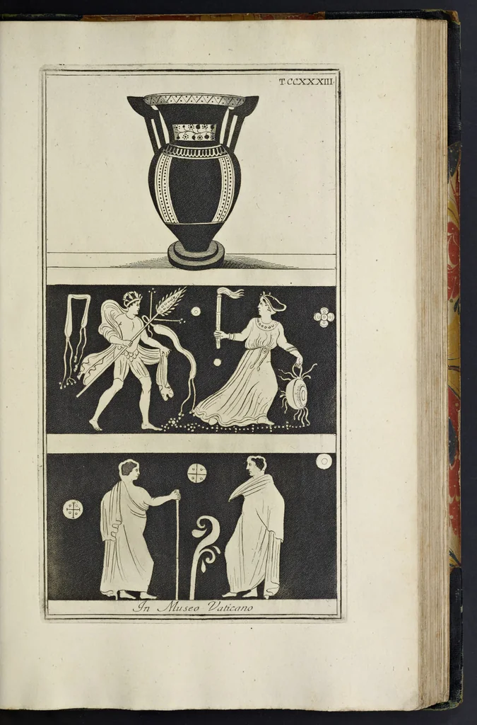 An illustration from Picturae Etruscorum in vasculis nunc primum in unum collectae explicationibus, et dissertationibus inlustratae, 1767, leaf 306