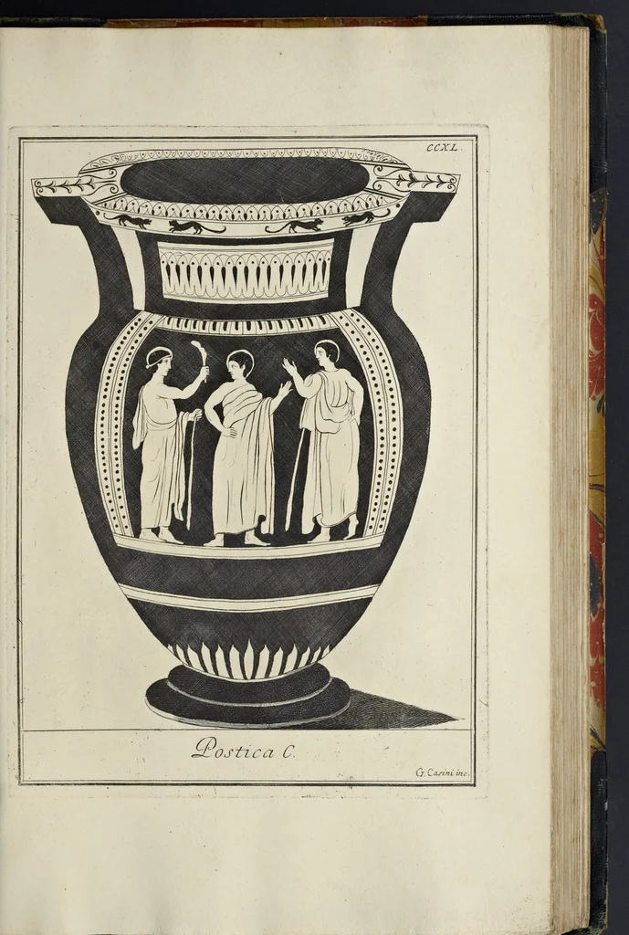 An illustration from Picturae Etruscorum in vasculis nunc primum in unum collectae explicationibus, et dissertationibus inlustratae, 1767, leaf 320