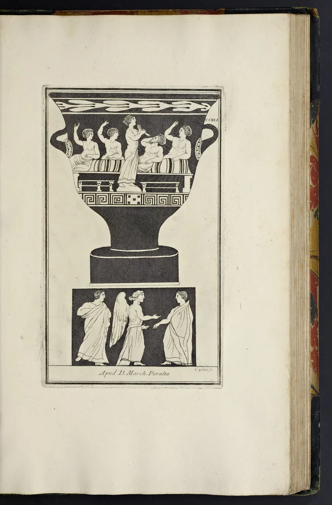 An illustration from Picturae Etruscorum in vasculis nunc primum in unum collectae explicationibus, et dissertationibus inlustratae, 1767, leaf 322