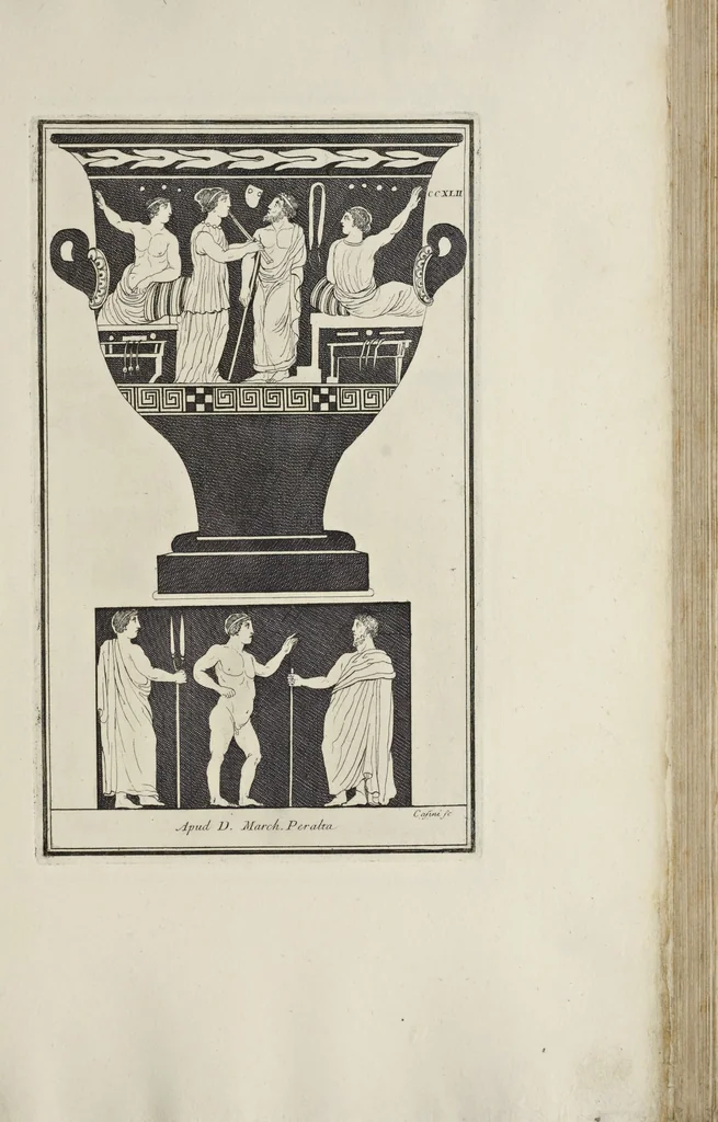 An illustration from Picturae Etruscorum in vasculis nunc primum in unum collectae explicationibus, et dissertationibus inlustratae, 1767, leaf 324