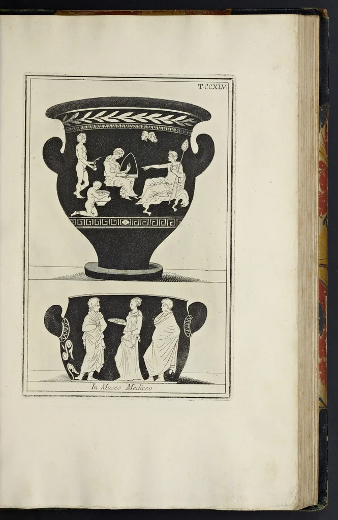 An illustration from Picturae Etruscorum in vasculis nunc primum in unum collectae explicationibus, et dissertationibus inlustratae, 1767, leaf 330