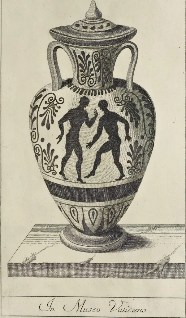 An illustration from Picturae Etruscorum in vasculis nunc primum in unum collectae explicationibus, et dissertationibus inlustratae, 1767, leaf 332