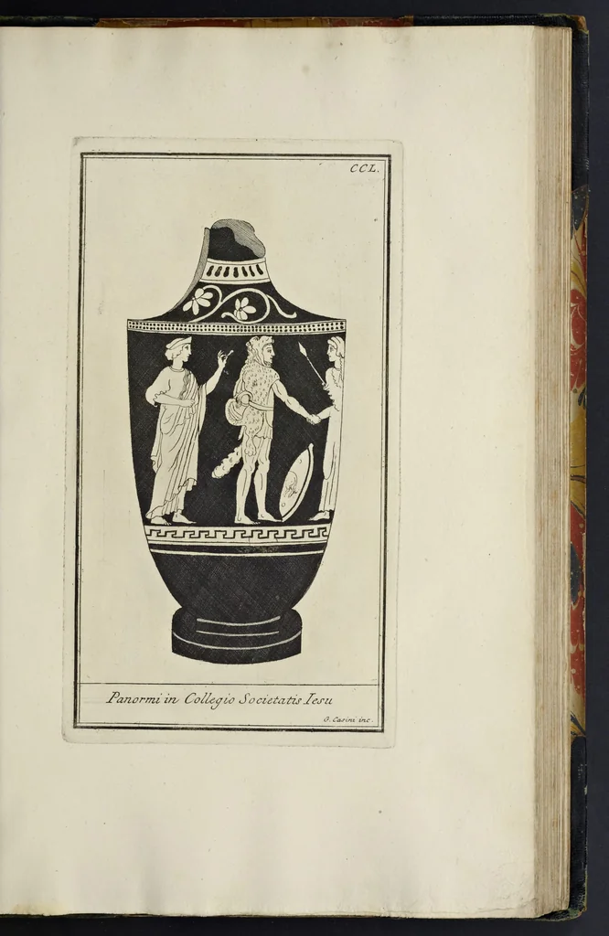 An illustration from Picturae Etruscorum in vasculis nunc primum in unum collectae explicationibus, et dissertationibus inlustratae, 1767, leaf 340