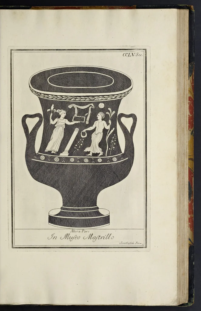An illustration from Picturae Etruscorum in vasculis nunc primum in unum collectae explicationibus, et dissertationibus inlustratae, 1767, leaf 352